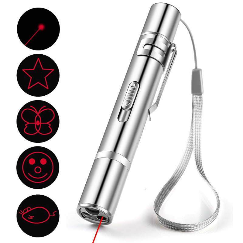 Interactive Laser Pointer Cat Toy - USB Rechargeable with 5 Light Patterns